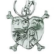 Nightmare Before Christmas Jack and Sally Pewter Key Chain